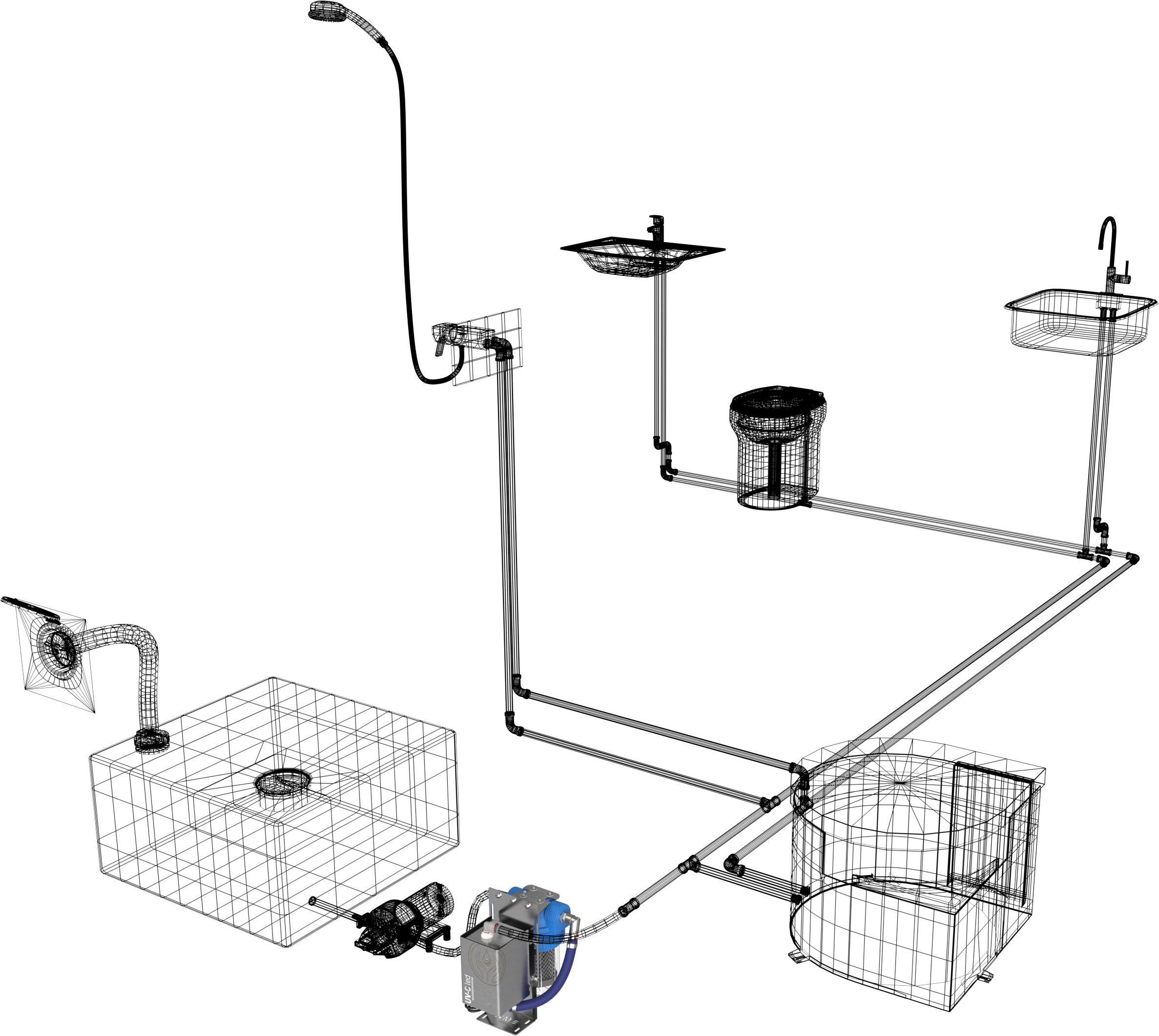 Installationsbeispiel – UV-C led Wasserdesinfektion